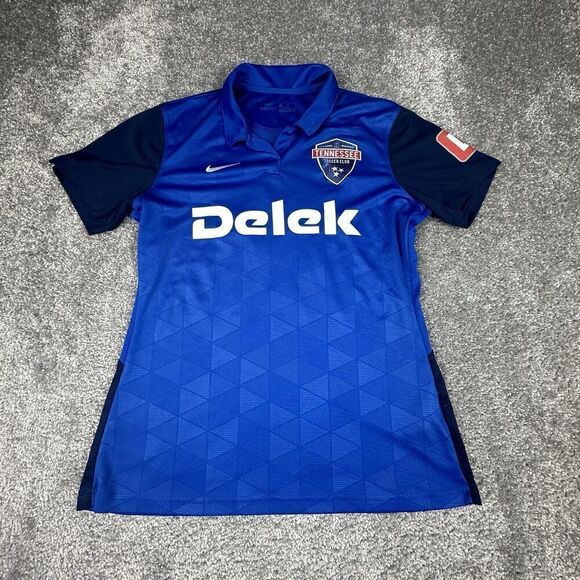 Nike Tennessee Soccer Club Jersey Womens Medium (18x24) Blue Polo Dri-Fit - Picture 1 of 8